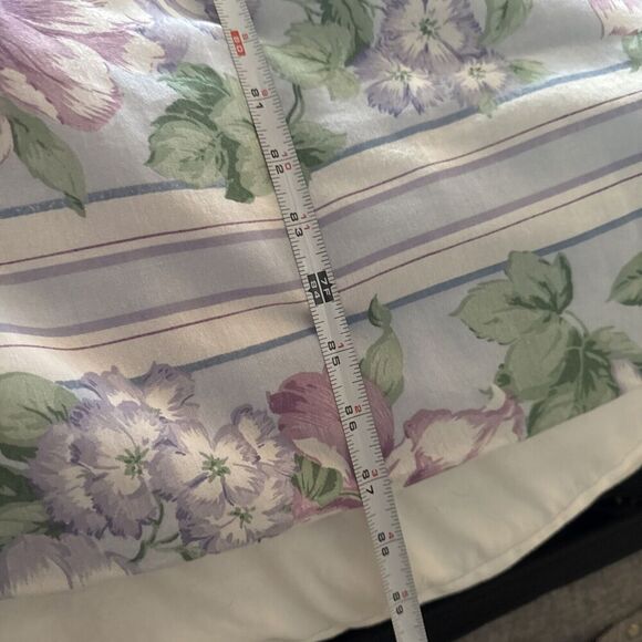 Antique Blue Purple Floral Quilt Comforter Hand Quilted Queen Reversible Pretty! - Picture 4 of 9